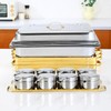 Chafing Dish Set with Gold Frame, 9 Qt Stainless Steel