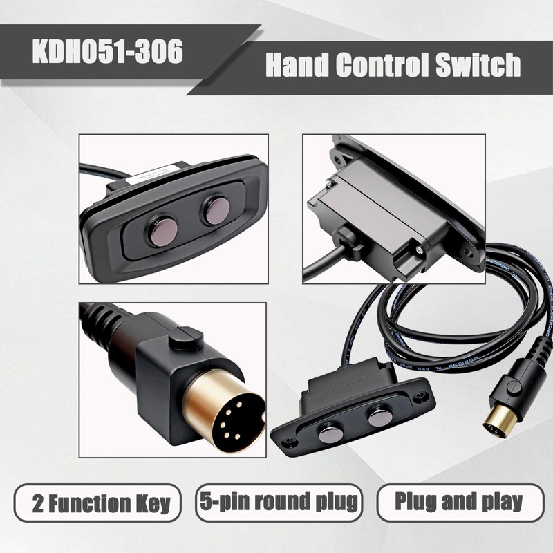 KDH051-306 Recliner Switch for Kaidi Mulin,2 Button 5 Pin