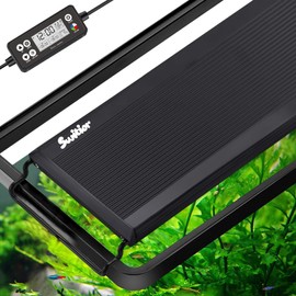 Aquarium Light Programmable Fish Tank Light with Blue Backlit LCD Screen, Adjustable Timer,3 Modes, Sunrise Sunset Simulation Multi-Color Full Spectrum Light for Freshwater Planted Tank 36"-42"