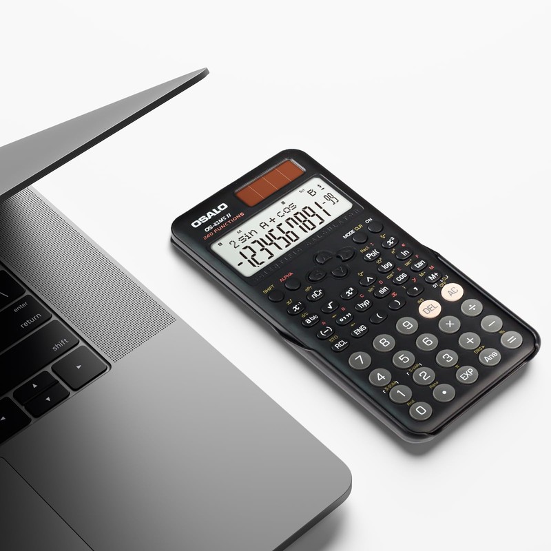 OSALO Scientific Calculator 240 Functions 2-line Display with Slide-on Cover