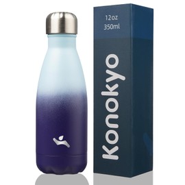 Konokyo Insulated Water Bottles,12 oz Double Wall Stainless Steel Vacumm Metal Flask for Sports Travel,Ocean Dream