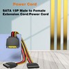 DCNETWORK 2-Pack 15 Pin SATA Power Splitter Cable - 8