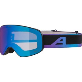 ALPINA FERNIE Q-LITE Mirrored, Contrast-Enhancing & Polarised OTG Ski Goggles with 100% UV Protection for Adults, Black-Oil Matt, One Size