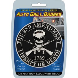 Auto Grille Metal Badge 3" 2nd Amendment Liberty Or Death