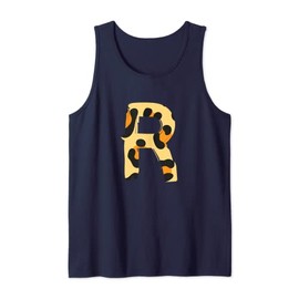 Bold Creative Leopard Marker Letter R Design - Animal Series Tank Top