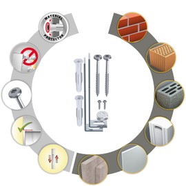 TOX Kipp Stop Tilt Protection for Furniture, Secure Hold in All Rooms and Almost Any Building Material for Shelves, Cupboards, Dressers and Much More, Optically Inconspicuous and Quick to Assemble,