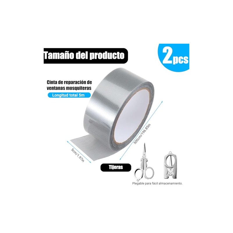 Cinta Adhesiva Mosquitera, Kit de Reparación de Mosquitera para Pantalla