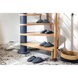 BeComfy Men's Felt Slippers Felt Sole Very Light Grey Black 40 41 42 43 44 45 46 EU, grey black