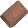 LED Wooden Alarm Clock, Alarm Function/Voice Control and Continuous Light