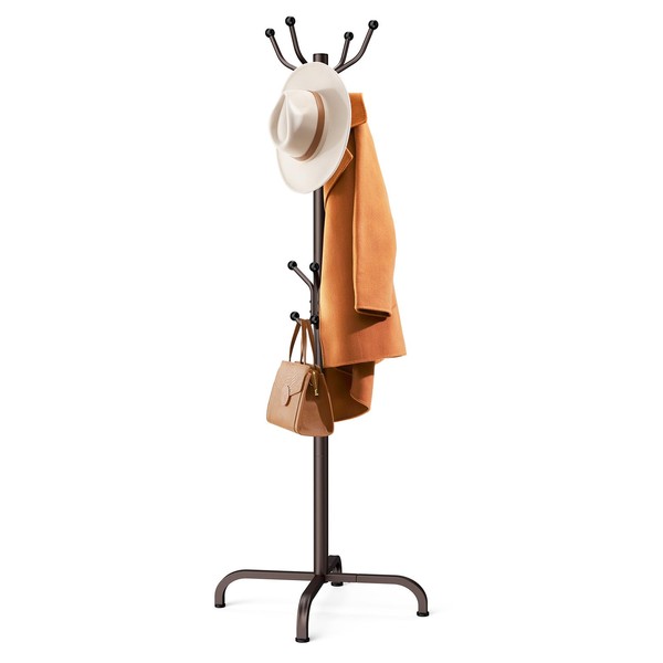 Pipishell Coat Rack with 14 Hooks, Freestanding Coat Rack Stand