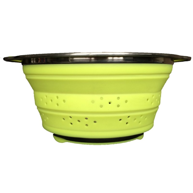 Oneida 8 inch Color Burst Stainless Steel Silicone Collapsible Colander