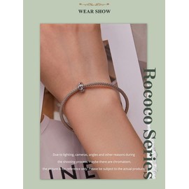 PAHALA 925 Sterling Silver Rococo Hanging Flower Charm Bead