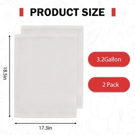 CAELUM - Bolsa de filtro de prensa de frutas y vino de 3.2 galones de capacidad, paquete de 2 bolsas de filtro para hacer jugos para exteriores, cocina