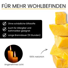 Figura Santa® 10 TAFELKERZEN aus 100% BIENENWACHS Bienenwachskerzen Spitzkerzen Dinnercandles Honigkerzen Kerzen - 10er Set H25 cm Ø2,2cm