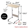 Japard TV Tray Slide Table with Wheels, Mobile Table for