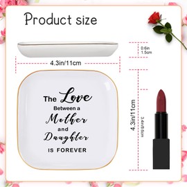 Artlunar Ceramic Ring Dish, Jewelry Dish Tray, Mother&Daughter Gifts Birthday Mothers Day Valentines Mom Gifts from Daughters （Mother Daughter Love