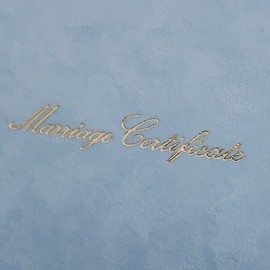 Kyoto Maltaya Marriage Certificate, Church Certificate, Suede Type, Light Blue, B5, With Photo Frame, Marriage Pledge (Church Light Blue)