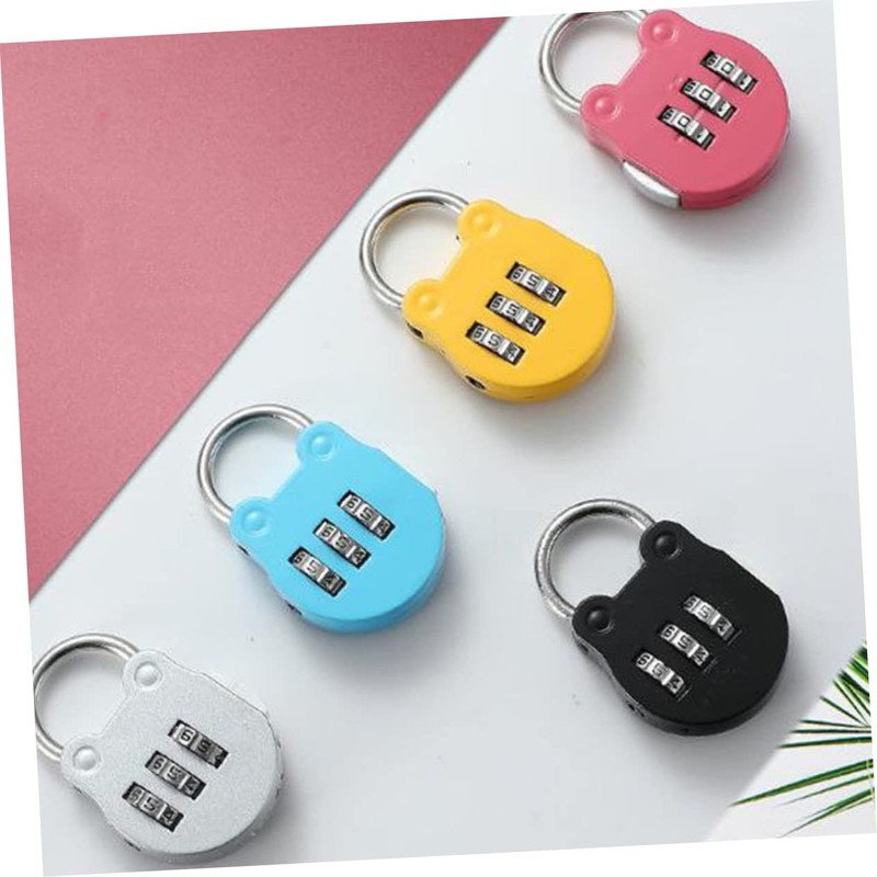 STOBOK 5pcs Mini Cartoon Combination Padlocks Locking Accessory for Gym