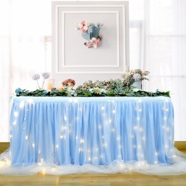 HBBmagic LED Handmade Table Cloth, Table Decoration, Tutu Table Skirt for Parties, Weddings, Birthdays, Christmas, Festivals, Carnival, and Celebration Table Decoration