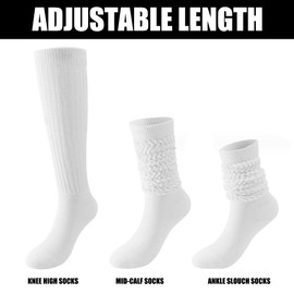 KABAKE 3 Pairs Women Slouch Socks 80s 90s Neon Slouch Socks Women Girls Warm Scrunch Socks Chunky Socks Knit Scrunchie Socks Size 9 to 10, Color #2