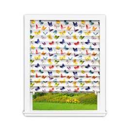 Redi Shade No Tools Original Printed Light Filtering Pleated Paper Shade, Butterflies, 36" W x 72" L, 4 Pack