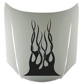 Flames Hood Decal Vinyl Sticker Auto Graphic Kit Aftermarket HFAM01 (22" W x 36" T, Dark Gray)