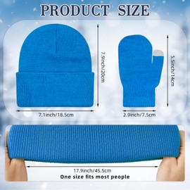 48 Pcs Bulk Winter Knit Beanies Gloves Men Women Warm Beanie Touchscreen Gloves Set Cozy Winter Accessories(Bright Color,Convertible Mittens)