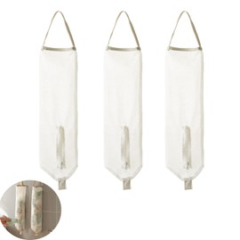 UtySty 3 Pack Plastic Bag Holder Reusable Grocery Bag Dispenser Wall Hanging Kitchen Grocery Plastic Bag Dispenser Disposable Shopping Bag Saver Trash Bag Organizer for Kitchen Pantry Garage Cabinet