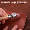 Mocrop 34 Pieces Leather Sewing Set Leather Tool with Leather