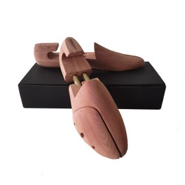 Refined.Cedar Shoe Tree 2 pack Red Cedar Wooden Shoe Trees with Twin Tubes,Men's Twin Tubed Shoe Trees 6-16Sizes shoe tree wood (2Pairs, EU 44-45 / Large / 11-12 US)