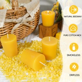 12 Pack Votive Candles 100% Beeswax Votive Candles Bulk 13-14 Hours Burn Time Smokeless Bees Wax Votive Candle Unscented Bees Wax Candles for Home Decor