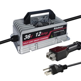 Abakoo 36V 12A Battery Charger SB50 for Ez-Go EZgo TXT Marathon 83-94 with Anderson SB-50 Connector, IP67 Waterproof