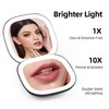 Bullishman Espejo compacto, espejo de maquillaje de viaje iluminado con