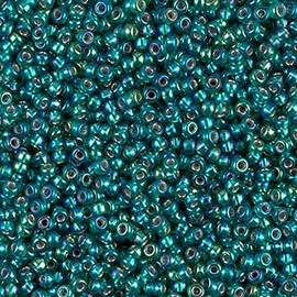 Emeral Green AB Silver Lined Miyuki Japanese round rocailles glass seed beads 11/0 Approximately 24 gram 5 inch tube