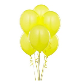 SHATCHI Metallic Colour Pearlized 12" Helium Quality Latex Balloons Birthday Wedding Anniversary Christening Christmas Communion Party Decoration Baloon, Yellow, 10pcs
