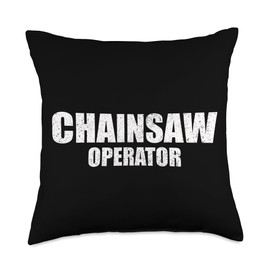 Chainsaw Operator Chainsaw Sharpener Woodsman Lumber Throw Pillow, 18x18, Multicolor