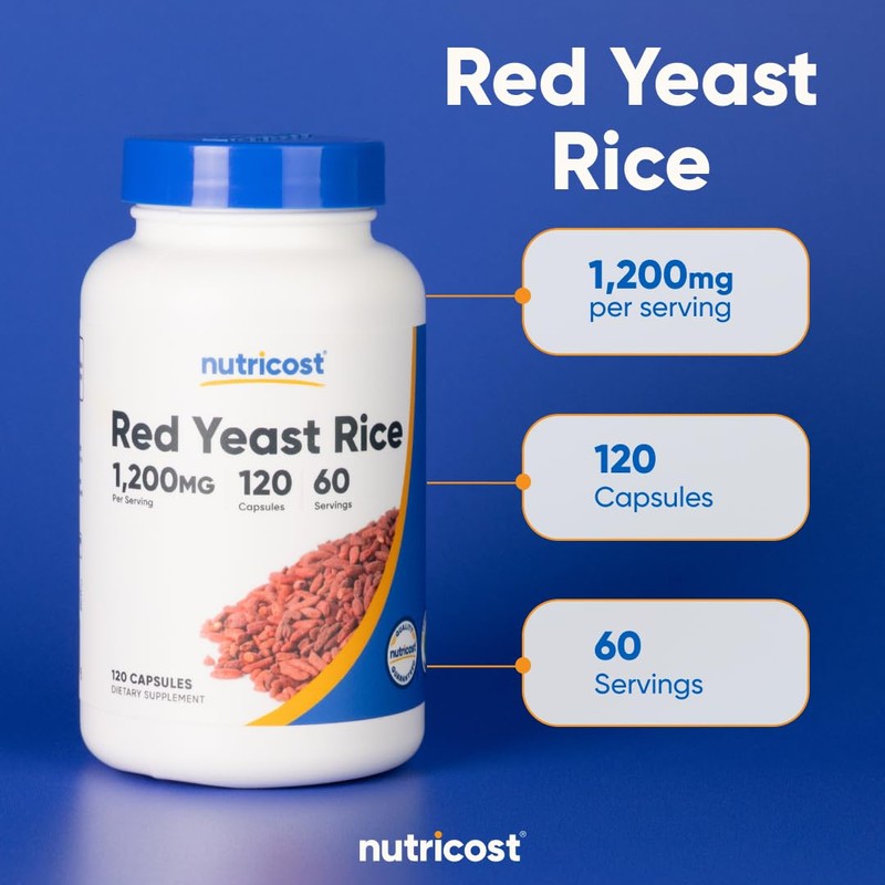 Nutricost Red Yeast Rice 1200mg, 120 Capsules - 60 Serv,