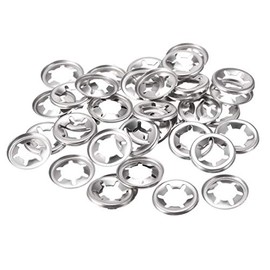 sourcing map M10 Washer 9.1mm I.D. 19mm O.D. Internal Tooth Lock Washers Push-On Locking Speed Clip 304 Stainless Steel 40pcs