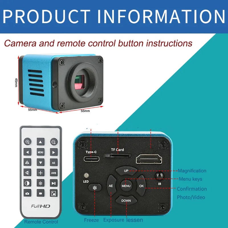 4K HD Microscope Camera 8.3MP 3840 X 2160 At 30FPS