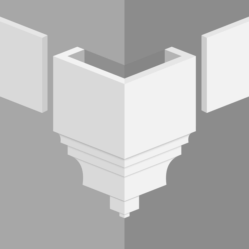 Universal corner and intermediate pieces made of PU - accessories