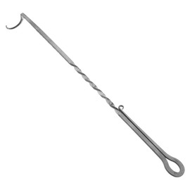 Gatuida Stainless Steel BBQ Meat Flipper Hook with Slip Handle High Temperature Resistant Food Turner for Grilling Steak Sausages and Pigtail Smoking Easy to Clean Outdoor Cooking