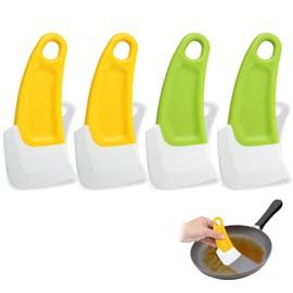 Paquete de 4 raspadores de cocina de silicona, herramientas de limpieza multiusos para ollas, sartenes, cuencos y utensilios de cocina antiadherentes