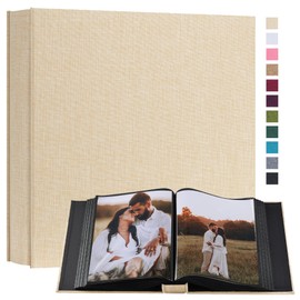 potricher Small 8x10 Photo Album 160 Pockets Linen Cover Large Capacity Picture Book for Family Wedding Anniversary and Baby (Beige)