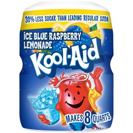 Kool-Aid Caffeine Free Blue Raspberry Lemonade Sweetened Powdered Drink Mix 12 Count 20 oz Canisters