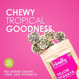 Friendly | Healthy Dried Dragon Fruit - Yellow Pitahaya | 5.29 Ounces | Natural Dried Dragon Fruit, Healthy Snack, Non- GMO, Vegan, No Added Sugar, No Preservatives, Kosher, Gluten Free.