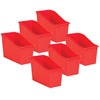 Teacher Created Resources Red Plastic Book Bin, Pack of 6