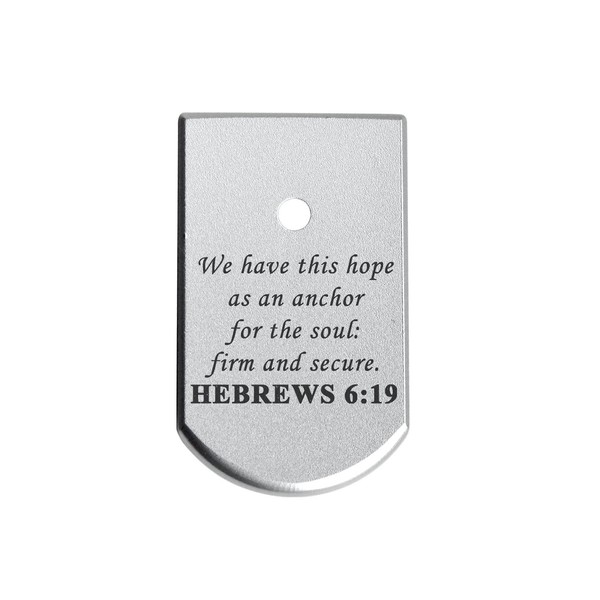 Beretta 92 96 INOX Magazine Base Plate Silver NDZ - Bible Hebrews 6:19