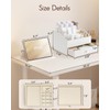 Vlando Makeup Organzier,Vanity Organizer with Drawers, PU Leather Skincare Organizer
