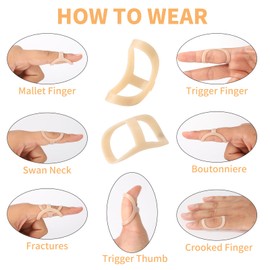 CAGSIG Oval Finger Splints, 5PCS Oval Trigger Finger Splint for Trigger/Mallet/Arthritis/Straightening, Trigger Finger Brace for Thumb Middle Pinky or Ring Finger -Size 9,10,11,12,13