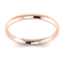 LANDA JEWEL Unisex 14k Rose Gold 2mm Light Court Shape Comfort Fit Polished Wedding Ring Plain Band (7)